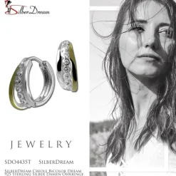 SilberDream Creole Bicolor Dream 925 Sterling Silber Damen Ohrringe SDO4435T