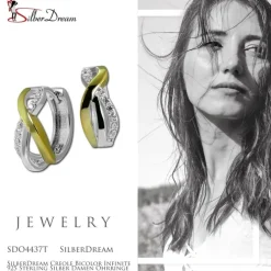SilberDream Creole Bicolor Infinite 925 Sterling Silber Damen Ohrringe SDO4437T