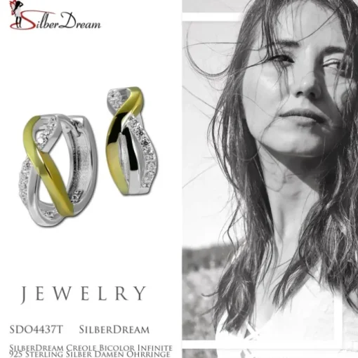 SilberDream Creole Bicolor Infinite 925 Sterling Silber Damen Ohrringe SDO4437T