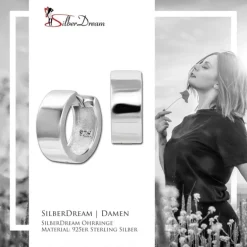 SilberDream Creole Big glanz 1,5cm 925er Sterling Silber Damen Ohrringe SDO4422J