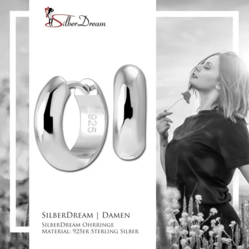 SilberDream Creole Big massiv 1,7cm 925 Sterling Silber Damen Ohrringe SDO4430J