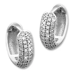 SilberDream Creole Big 4-reihig Zirkonia weiß 925 Sterling Silber Damen SDO4332W