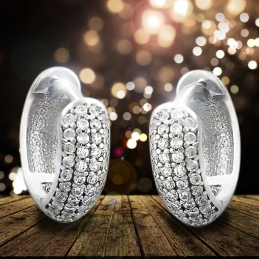 SilberDream Creole Big 4-reihig Zirkonia weiß 925 Sterling Silber Damen SDO4332W