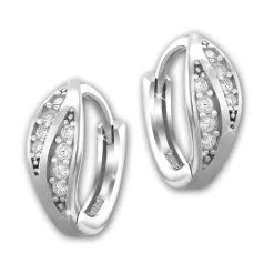 SilberDream Creole Blatt Zirkonia weiß 925 Sterling Silber Damen SDO4297W