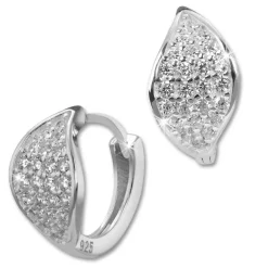 SilberDream Creole Blatt Zirkonia weiß 925 Sterling Silber Damen SDO422W