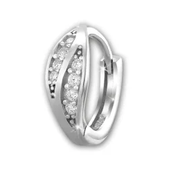 SilberDream Creole Blatt Zirkonia weiß 925 Sterling Silber Damen SDO4297W