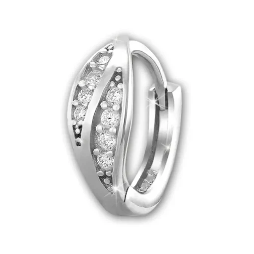 SilberDream Creole Blatt Zirkonia weiß 925 Sterling Silber Damen SDO4297W