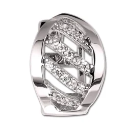 SilberDream Creole Blatt Zirkonia weiß 925 Sterling Silber Damen SDO4365W