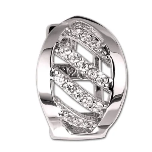 SilberDream Creole Blatt Zirkonia weiß 925 Sterling Silber Damen SDO4365W