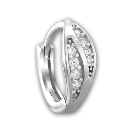 SilberDream Creole Blatt Zirkonia weiß 925 Sterling Silber Damen SDO4297W