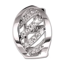 SilberDream Creole Blatt Zirkonia weiß 925 Sterling Silber Damen SDO4365W