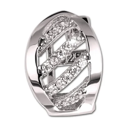 SilberDream Creole Blatt Zirkonia weiß 925 Sterling Silber Damen SDO4365W