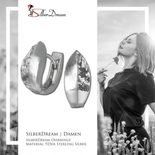 SilberDream Creole Blatt -matt, gehämmert- 925er Silber Damen SDO4402O