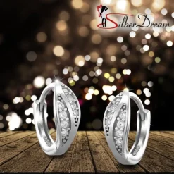 SilberDream Creole Blatt Zirkonia weiß 925 Sterling Silber Damen SDO4297W