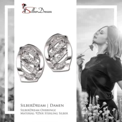 SilberDream Creole Blatt Zirkonia weiß 925 Sterling Silber Damen SDO4365W