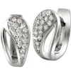 SilberDream Creole Blattform Zirkonia weiß 925 Sterling Silber Damen SDO4326W