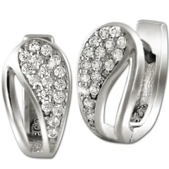 SilberDream Creole Blattform Zirkonia weiß 925 Sterling Silber Damen SDO4326W