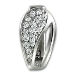 SilberDream Creole Blattform Zirkonia weiß 925 Sterling Silber Damen SDO4326W
