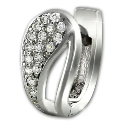 SilberDream Creole Blattform Zirkonia weiß 925 Sterling Silber Damen SDO4326W