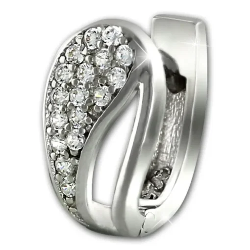 SilberDream Creole Blattform Zirkonia weiß 925 Sterling Silber Damen SDO4326W