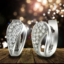SilberDream Creole Blattform Zirkonia weiß 925 Sterling Silber Damen SDO4326W