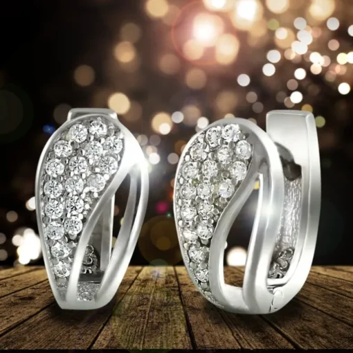 SilberDream Creole Blattform Zirkonia weiß 925 Sterling Silber Damen SDO4326W