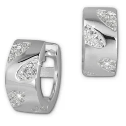 SilberDream Creole Blätter Zirkonia weiß 925 Sterling Silber Damen SDO384W