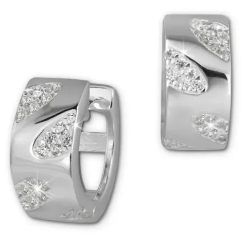 SilberDream Creole Blätter Zirkonia weiß 925 Sterling Silber Damen SDO384W