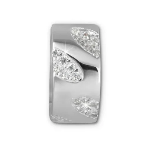 SilberDream Creole Blätter Zirkonia weiß 925 Sterling Silber Damen SDO384W