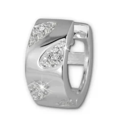 SilberDream Creole Blätter Zirkonia weiß 925 Sterling Silber Damen SDO384W