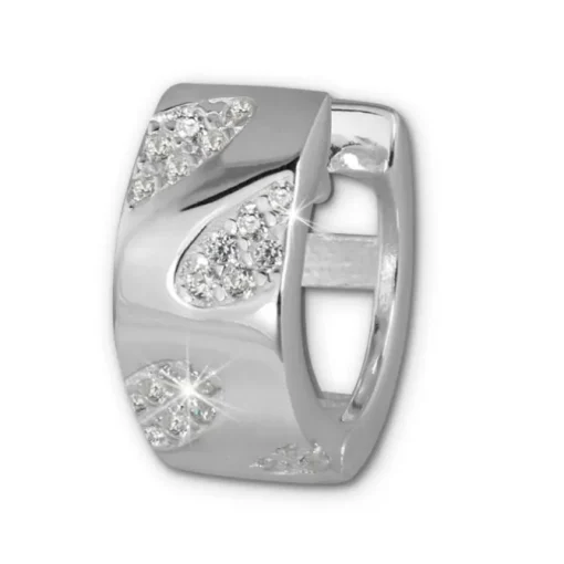 SilberDream Creole Blätter Zirkonia weiß 925 Sterling Silber Damen SDO384W