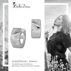 SilberDream Creole Blätter Zirkonia weiß 925 Sterling Silber Damen SDO384W