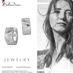 SilberDream Creole Blätter Zirkonia weiß 925 Sterling Silber Damen SDO384W