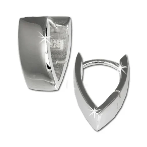 SilberDream Creole breit glanz 925 Sterling Silber Ohrring SDO329