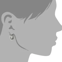 SilberDream Creole breit glanz 925 Sterling Silber Ohrring SDO329