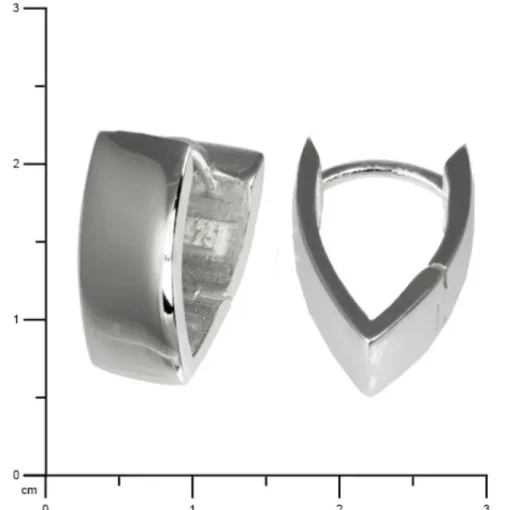 SilberDream Creole breit glanz 925 Sterling Silber Ohrring SDO329