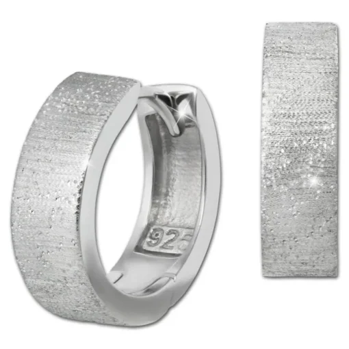 SilberDream Creole Brushed 1,5cm 925er Sterling Silber Damen Ohrringe SDO4420J