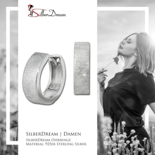SilberDream Creole Brushed 1,5cm 925er Sterling Silber Damen Ohrringe SDO4420J