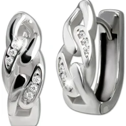 SilberDream Creole Chain Zirkonia 925 Sterling Silber Damen Ohrringe SDO4458W