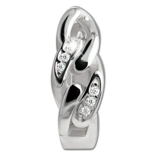 SilberDream Creole Chain Zirkonia 925 Sterling Silber Damen Ohrringe SDO4458W