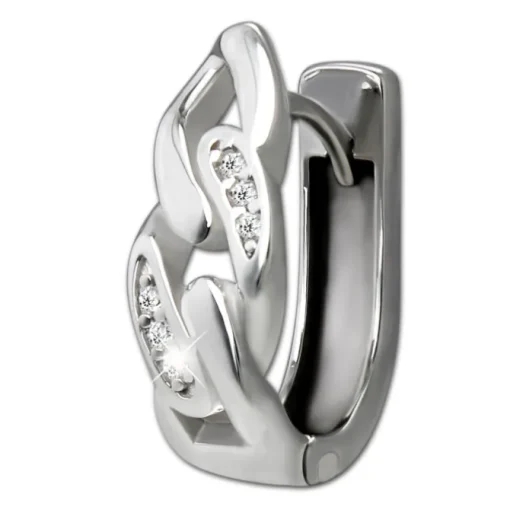 SilberDream Creole Chain Zirkonia 925 Sterling Silber Damen Ohrringe SDO4458W
