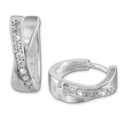 SilberDream Creole Cross Zirkonia weiß 925 Sterling Silber Damen SDO4264W