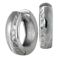 SilberDream Creole diamantiert 14mm 925 Sterling Silber Ohrring SDO392J