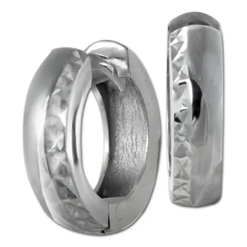 SilberDream Creole diamantiert 14mm 925 Sterling Silber Ohrring SDO392J