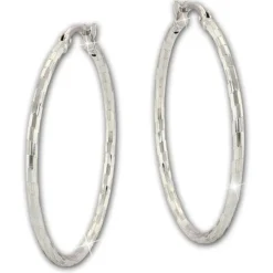 SilberDream Creole Diamantschliff 6cm 925 Sterling Silber Damen Ohrring SDO67366