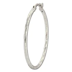 SilberDream Creole Diamantschliff 6cm 925 Sterling Silber Damen Ohrring SDO67366