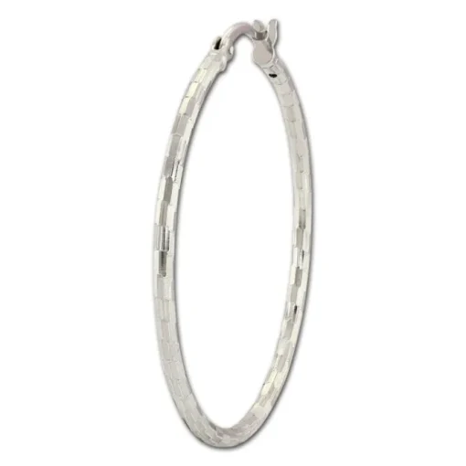 SilberDream Creole Diamantschliff 6cm 925 Sterling Silber Damen Ohrring SDO67366