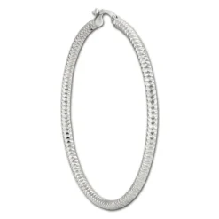 SilberDream Creole Diamant-Cut 6cm 925 Sterling Silber Damen Ohrring SDO67386