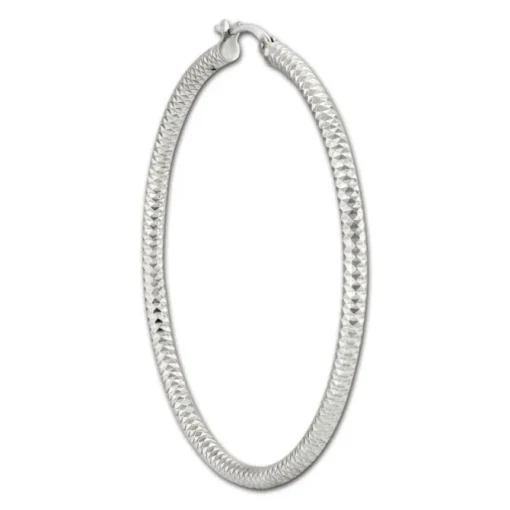 SilberDream Creole Diamant-Cut 6cm 925 Sterling Silber Damen Ohrring SDO67386
