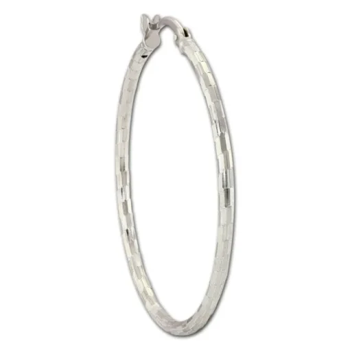 SilberDream Creole Diamantschliff 6cm 925 Sterling Silber Damen Ohrring SDO67366